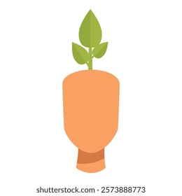 Young plant is growing from a carrot top, symbolizing new beginnings and the cycle of life