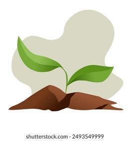 Young plant sprout vector illustration for icon.