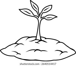 Young Plant Sprouting from Soil