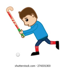 Young Player Playing Hockey