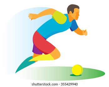 young player rapidly pushing forward