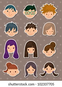 young poeple face stickers