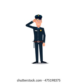 Young police officer standing and smiling