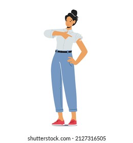 Joven Dama Positiva con Parche en Hombro, Carácter Vacunado Femenino Aislado en Fondo Blanco. Feliz Inmunización De La Mujer, Vacunación, Concepto De Salud. Ilustración de vectores de personas de caricatura