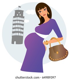 Young pregnant woman in Pisa