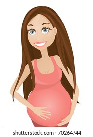 Young pregnant woman (vector version)