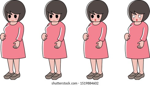 
Young pregnant woman wearing maternity dress