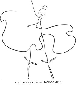 A young pretty ballet dancer