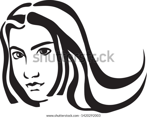 Young Pretty Girl Long Hair On People Stock Image