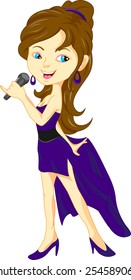 young pretty girl singing