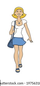 Young pretty girl. Vector illustration
