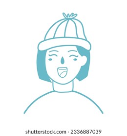 young pretty girl wearing hat