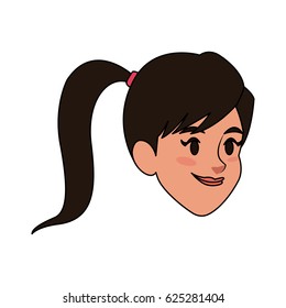 young pretty woman face icon image 