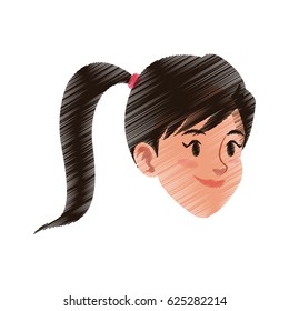 young pretty woman face icon image 