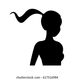 young pretty woman with ponytail icon image