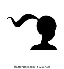 young pretty woman with ponytail icon image