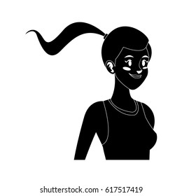 young pretty woman with ponytail icon image