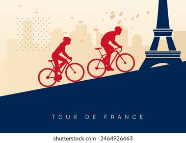 Joven ciclista de Profesional en París - Ilustración de stock como EPS 10 Archivo