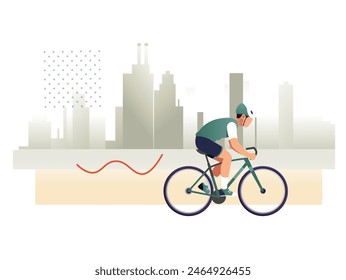 Young  Professional Cyclist  - Stock Illustration as EPS 10 File