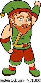 Young red haired gnome with big green hat