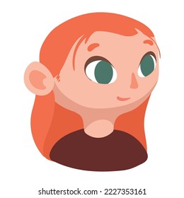 young redhead girl happy character