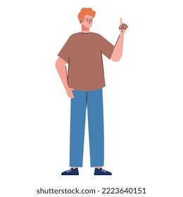 young redhead man standing character