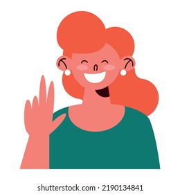 young redhead woman happy character