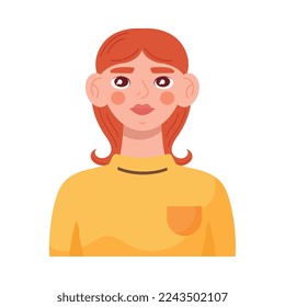 young redhead woman happy character