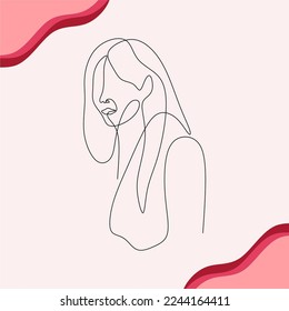 young romantic couple continuous drawing single line art