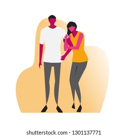 Young Romantic Couple Silhouette