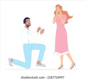 Young romantic couples on good and bad dates. Successful and unsuccessful dating concept. People during happy, sad and awkward meetings. Colored flat vector illustration isolated on white background

