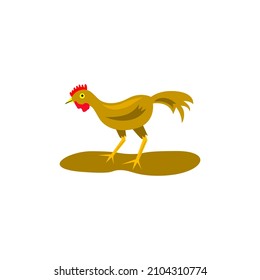 a young rooster walking-vector illustration