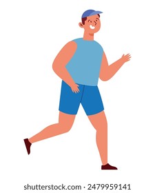 young runner man exercising isolated