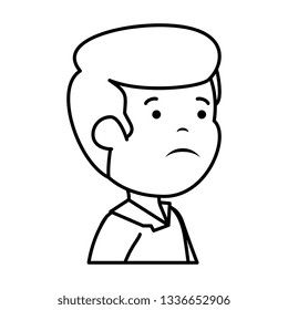 young sad man character