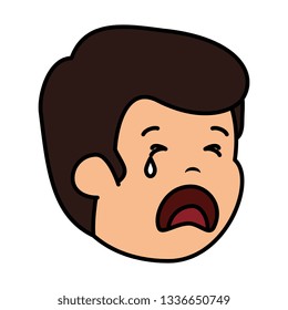 young sad man crying character