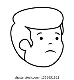 young sad man head character