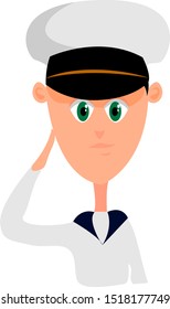 Young sailor, illustration, vector on white background.