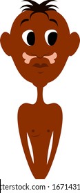 Joven salvaje, ilustración, vector sobre fondo blanco.