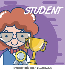 Young school student cartoon