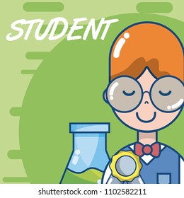 Young school student cartoon