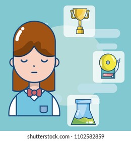 Young school student cartoon