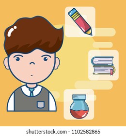 Young school student cartoon