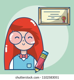 Young school student cartoon