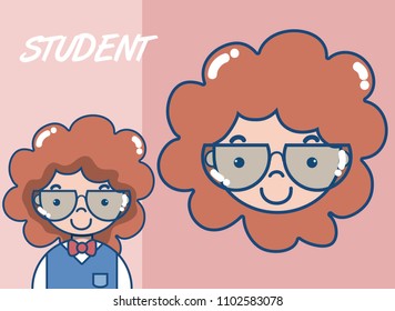 Young school student cartoon