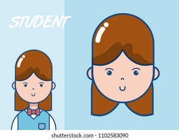 Young school student cartoon