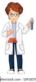 A Young Scientist on White Background illustration