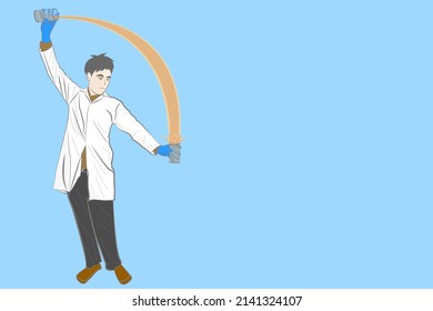 Young scientists do transfer the chemical solutions