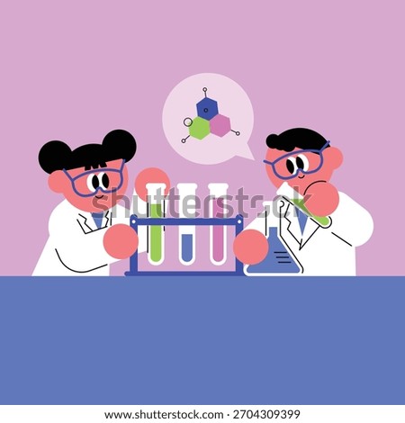 Young Scientists Experimenting in the Lab. Children's science experiments. Future education.