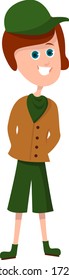 Young Scout, Illustration, Vektor auf weißem Hintergrund