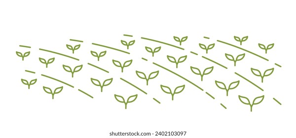 Jóven campo de tiro. Línea de vectores. Curso de contorno modificable.